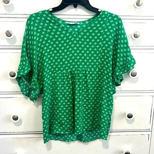 Michelle McDowell Flutter Sleeve Blouse Sz S.